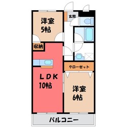 西川田駅 徒歩17分 2階の物件間取画像